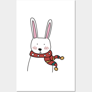 Cute handdrawn Rabbit Posters and Art